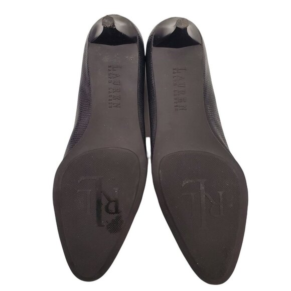 Lauren Ralph Lauren Megan Classic Black Low, Kitten Heel Pumps - Picture 6 of 11